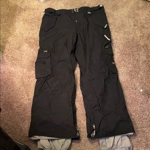 686 Black Snowboard Pants with Base Layer Size XL